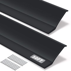Weatherproofing Garage Door Seals Top and Sides Seal Strip PVC 50 ft, Black