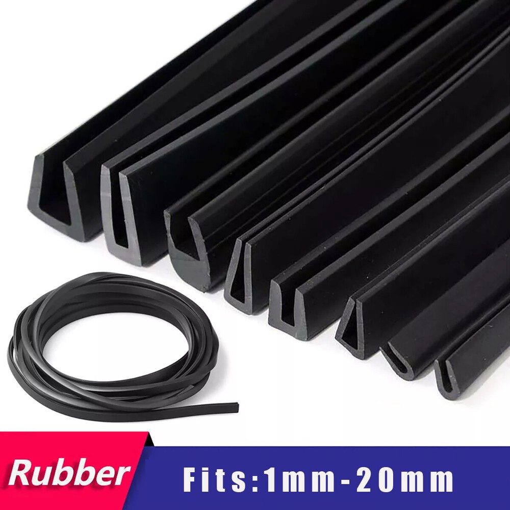 1mm-20mm RubberU Channel EdgingTrim Seal Strip Profile Edge Protector Slot
