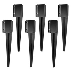 Fence Post Anchor Ground Spike Heavy Duty Black Coated Fence Stakes Post Base…