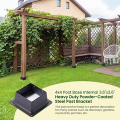 4×4 Post Base 4Pcs Wood Fence Anchor Brackets Deck Pergola Railing Mailbox 3.6×3