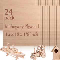 Vemkyrio 24 Pcs Mahogany Plywood Sheets12 X 18 X 1/8 Inch – 3Mm Thick Mahogany