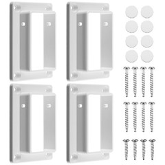 4 Pcs 2″ x 3.5″ White Vinyl Fence Brackets, Slotted Handrail Bracket Kit with…