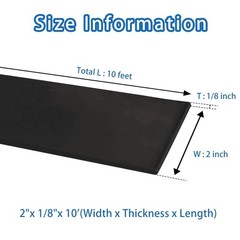 Black Rubber Strip Roll 1/8 Inch Thick 2 Inches Wide 10 Feet Long Self Adhesive
