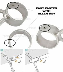 Combination Bar Mount Foot Rail Bracket Kit – 2″OD Brush Stainless Steel Tubing