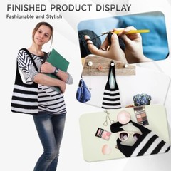 1 Set Crochet Material Kit DIY Handmade Striped Tote Bag Tool Gift Craft Decor