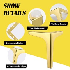 Eumtenr 4 Pcs 7 Inch Metal Furniture Legs Modern Style Furniture Sofa Legs