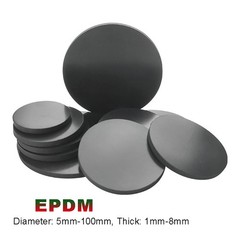 Round EPDM Rubber Pads Disc Sheet Buffer Seal Gaskets – Various Thickness & Size