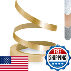 Zyjt Gold Pvc Edge Banding 3/4 X 25Ft Brushed Aluminum Edge Trim For Cabinet