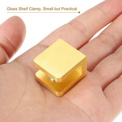 4Pcs Glass Shelf Clamp Glass Clip Holder Support for 5-8 mm Thick Gold