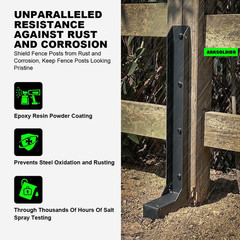 Fence Post Repair Kit – One-Piece Steel Anchors & Stakes to Quick Fix Broken/Lea