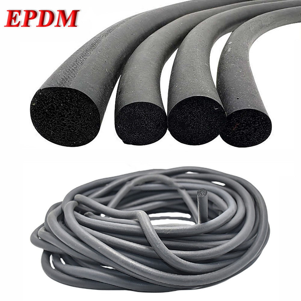 Sponge Cord Black Foam EPDM Rubber Gasket Trim Seal Round Strip Dia 5mm to 20mm