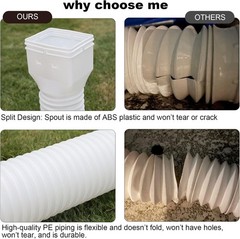 plusgutter White 1-Pack Rain Gutter Downspout Extensions Flexible, Drain Downspo