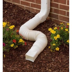 Flex A Spout 55 In. White Vinyl Downspout Extension , Amerimax Flexible Home X