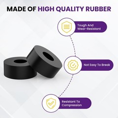 SATUY 16 Pcs Multi Purpose Rubber Spacers, 1 1 OD x 3/8 ID x Inch, Black
