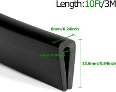 Rubber Edge Trim Black, U Channel PVC Plastic, Metal Sharp Edge Protector Fit fo
