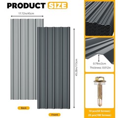 10 Pcs Galvanized Roof Panels Corrugated Grey 45×17.7