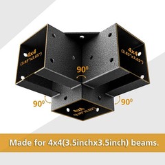 Pergola Corner Bracket Eapele 4×4 3-Way Steel 90° Deer Stand