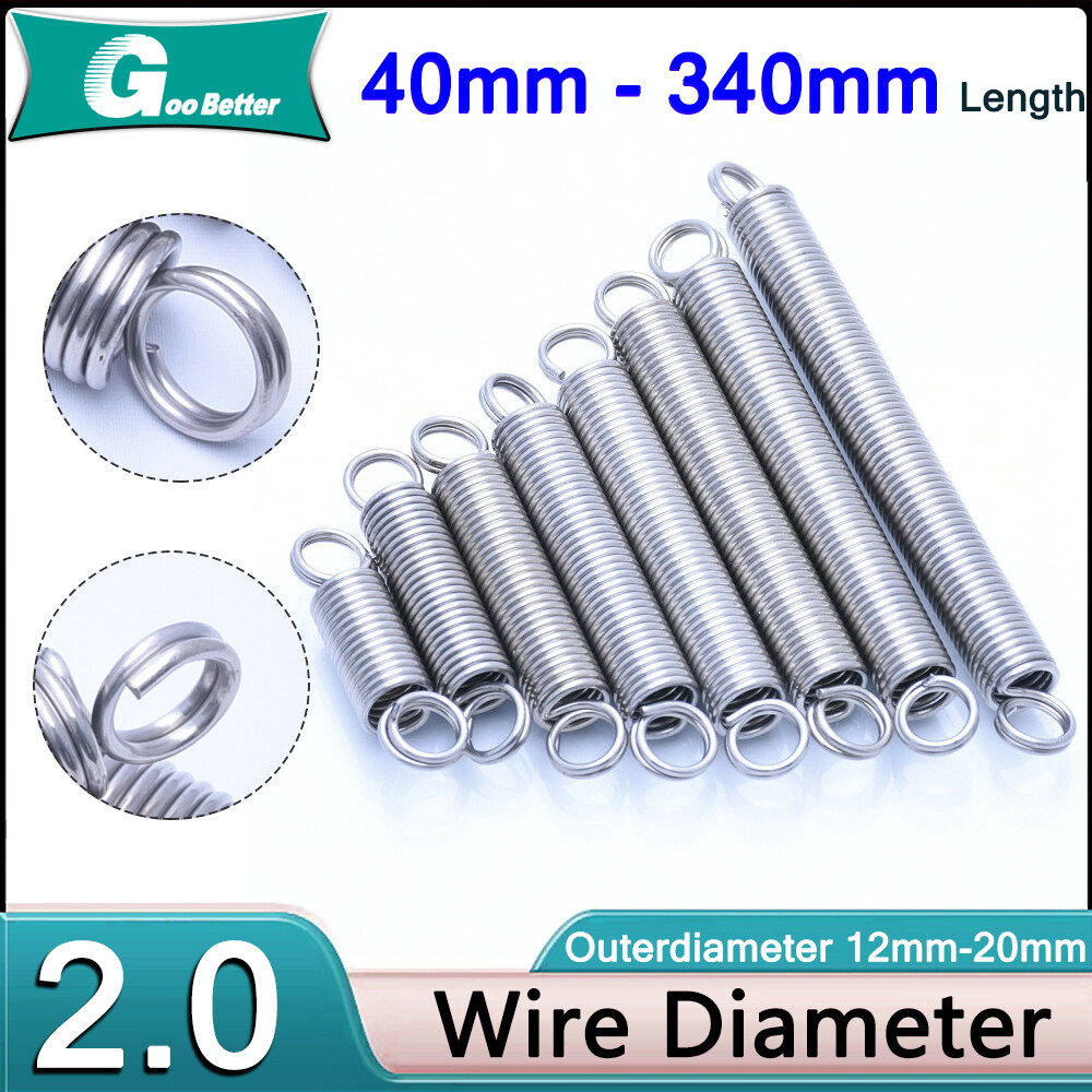 Expansion 2mm Wire Dia Spring Tension Extension Expanding Return Coil Springs