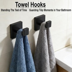 Taun Bathroom Hardware Set 5 Piece Matte Black Bathroom Accessories Set Sus304