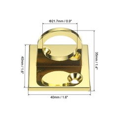 Pad Eye Plate U Hooks, 4 Pack Metal Ceiling Hook Wall Mount Loop Golden