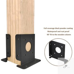 4Pcs Adjustable 4×4 Wood Fence Pergola Post Base Brackets kit Heavy Duty Post