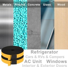 1-60mm Neoprene Self Adhesive Backed Foam Sponge Strip Roll Sheet Tape Seal EPDM