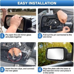 Dodge Ram Driver Left Side Heated M Size: Left Driver Side Heated Mirror Glass