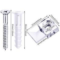 Blulu 20 Pack Mirror Holder Clips for 6 21 mm / 0.83 inches, gray or silver