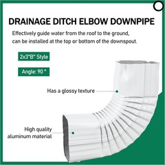 Durable 90° Gutter Downspout Elbow – Aluminum 2×3