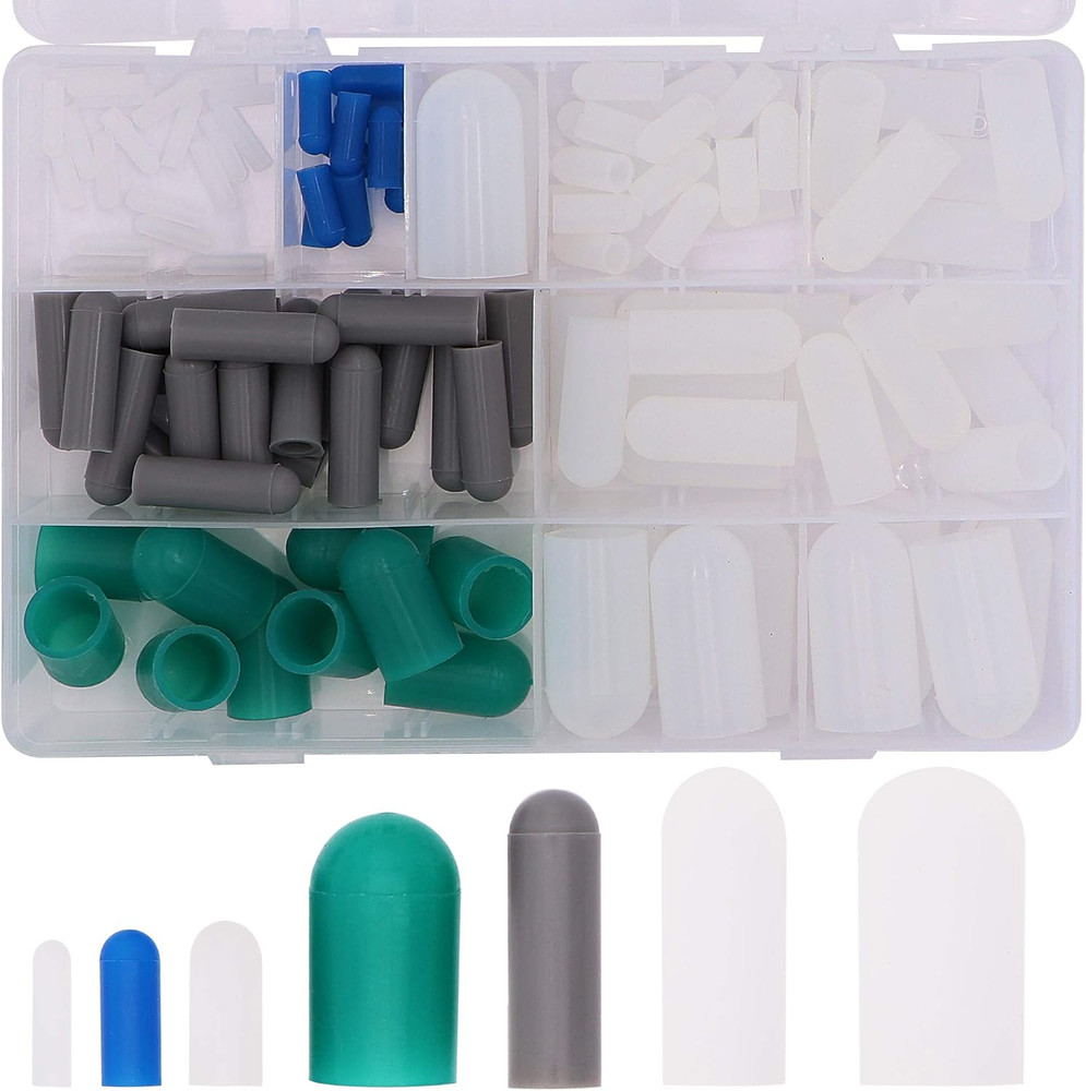 110 Piece High Temp Silicone Rubber Protective End Cap Kit – 3/32″ to 3/4″