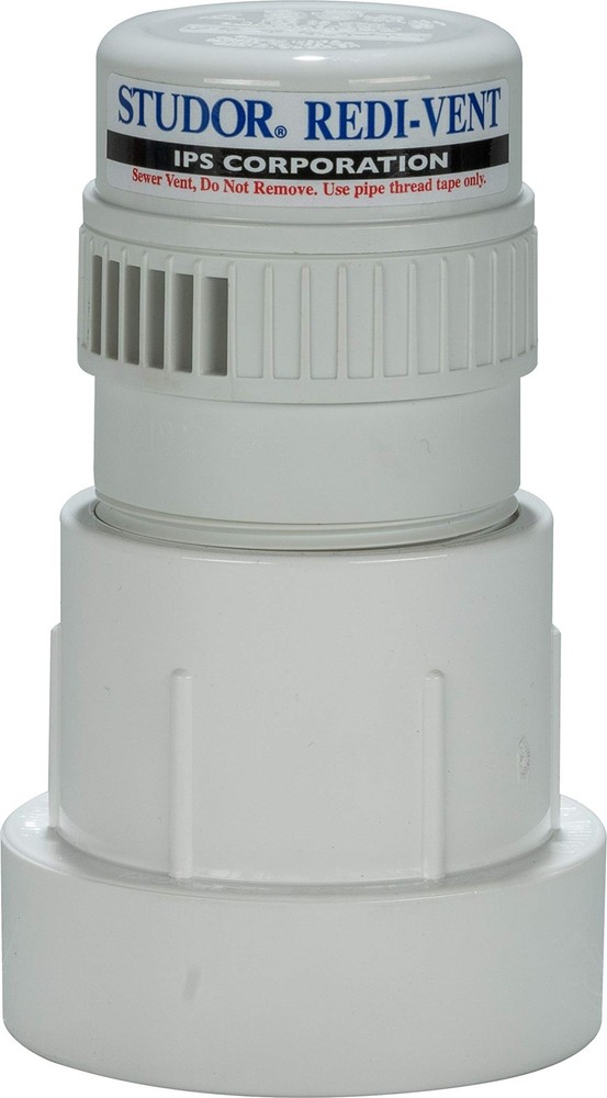 20346 Redi-Vent Air Admittance Valve with PVC Adapter, White, 1-1/2- or 2-Inch C