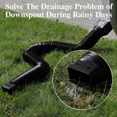1 Pack Flexible Gutter Downspout Extensions Extendable from 21″ to 67″, Downs…