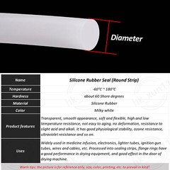 Silicone Rubber Cord White Round Strip Solid Rubber Strip Sealing Strip 1MM-30MM