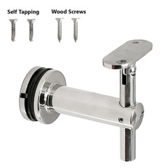 Stainless Steel 316/304 Glass Mount Adjustable Handrail Bracket for Square Tube