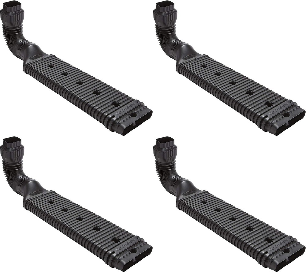 4601 Downspout Extension, Black Pack of 4