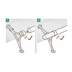 2″ OD Dark Gray Stainless Steel Tubing Bar Mount Foot Rail Kit Combo – FEC