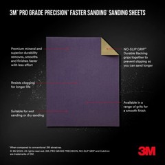 3M 9″ x 11″ Coarse (80 Grit) Pro Grade Precision Faster Sanding Sheets (3pk)