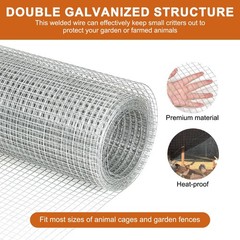 Dushiluki Hardware Cloth 1/2 Inch 36Inx50Ft 21Ga Hot-Dip Galvanized Wire Mesh