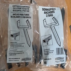 Amerimax 10.5 in. H X 3 in. W X 2 in. Gray Vinyl Downspout Anchor, 2-2packs