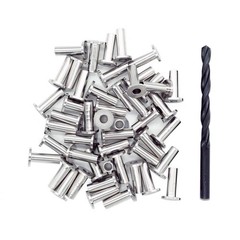 Fayevorite Stainless Steel Protective Sleeves for 1/8″ 5/32″ or 3/16″ Silver