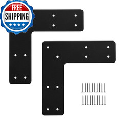 Xzwmy 10X10 L Post Bracket 2Pcs L Flat Mending Plate For Wood 4X46X6 Lumber