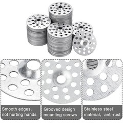 AccEncyc 1 Inch Plaster Washers 200 Pcs Buttons Metal 25 mm / 1 inch