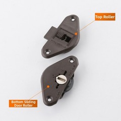 48PCS Cabinet Sliding Door Pulley Set for Wardrobe Smooth Sliding 57MM ABS