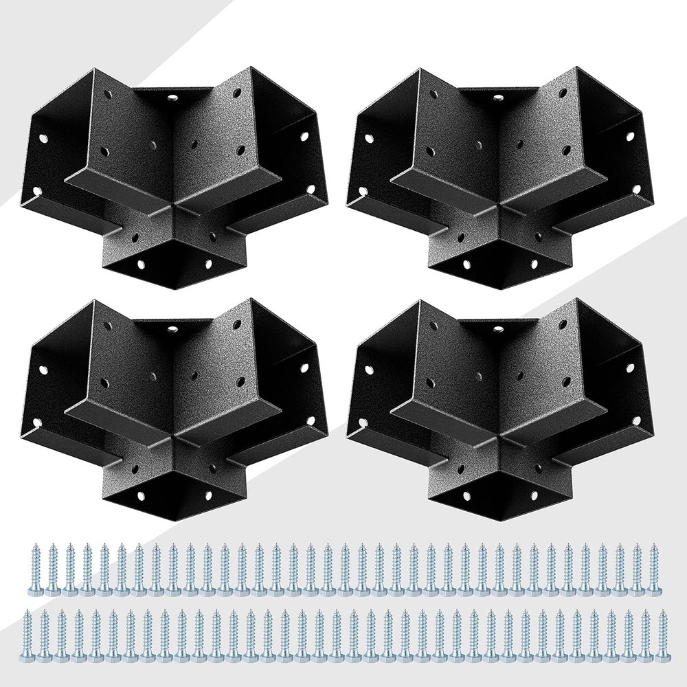Pergola Corner Bracket Eapele 4×4 3-Way Steel 90° Deer Stand