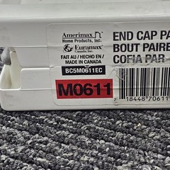 (2 PAIRS) Amerimax M0611 Gutter 5K End Cap, K-Style, Vinyl, White