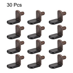 30pcs 6mm Shelf Support Peg for Furniture L-Shaped Bracket W Sleeve Bronze
