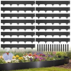 15-Pack Metal Landscape Edging (50ft Total), 40″ x 6.5″ Steel Garden Edging