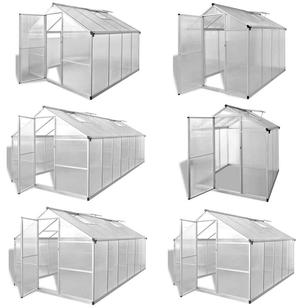 Greenhouse Outdoor Grow House Green House with Base Frame Aluminum vidaXL