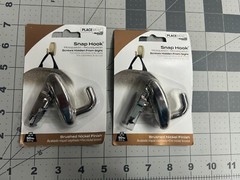 NEW 2-pack lot National Hardware N260-156 Brushed Nickel snap hook 50LB drywall