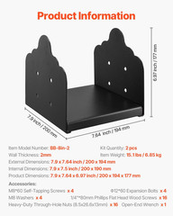 8X8 Post Base 2 Pcs, Inner Size 7.9X7.5 Inch / 200X190 Mm Post Brackets, Heavy D